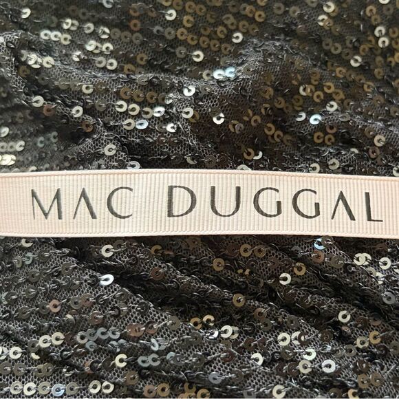 NWT Ieena for Mac Duggal Sequin Knotted Long Sleeve Midi Dress 26549 10 Party - Picture 9 of 11